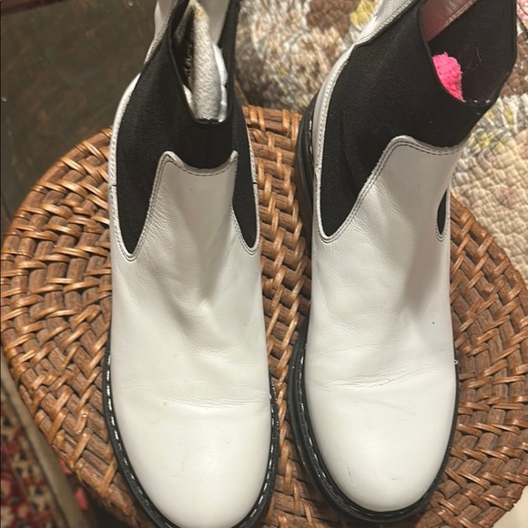 Marc Fisher White and Black Combat Boots - Picture 3 of 7